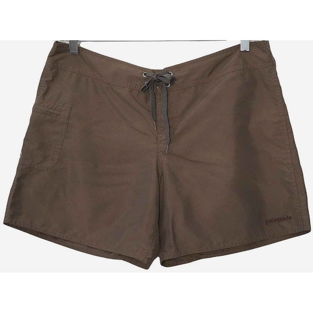 Outdoor Patagonia‎ Board Shorts Women 12 Brown Lace Up Snap Fly Side Pocket
